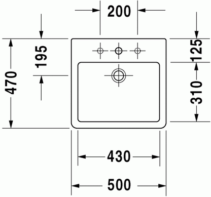 Vero Above 500 x 470mm White Counter Basin w/ Overflow