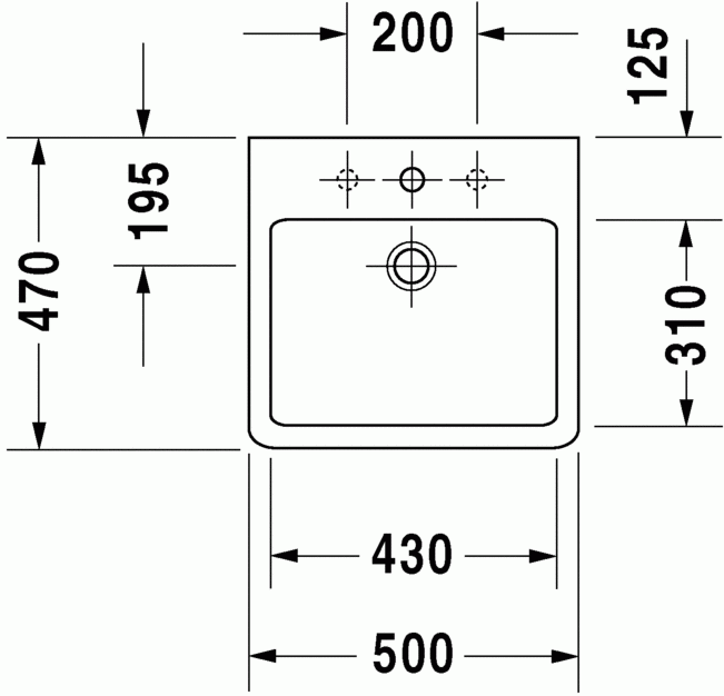 Vero 500 x 470 Countertop Furniture Washbasin w/ Overflow