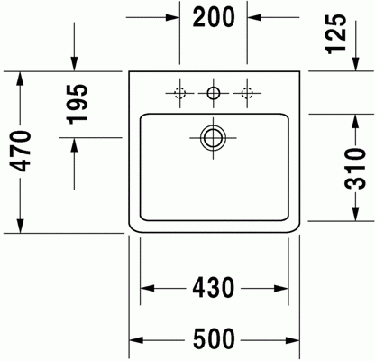 Vero 500 x 470 Countertop Furniture Washbasin w/ Overflow