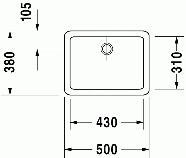 Vero 500 x 380mm Countertop Square Wash Bowl - White Gloss
