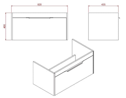 Shoreditch 85cm single drawer Vanity Unit - Matt Blue