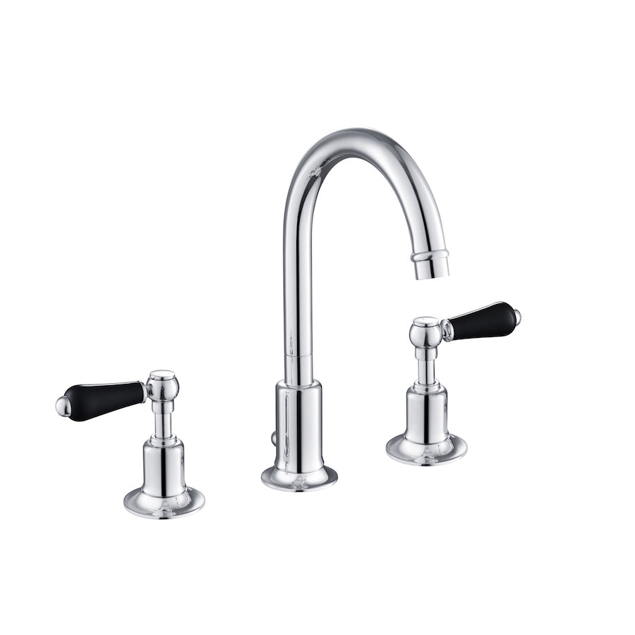Just Taps Plus Grosvenor 3 Hole Basin Mixer With Swivel Spout And Pop Up Waste