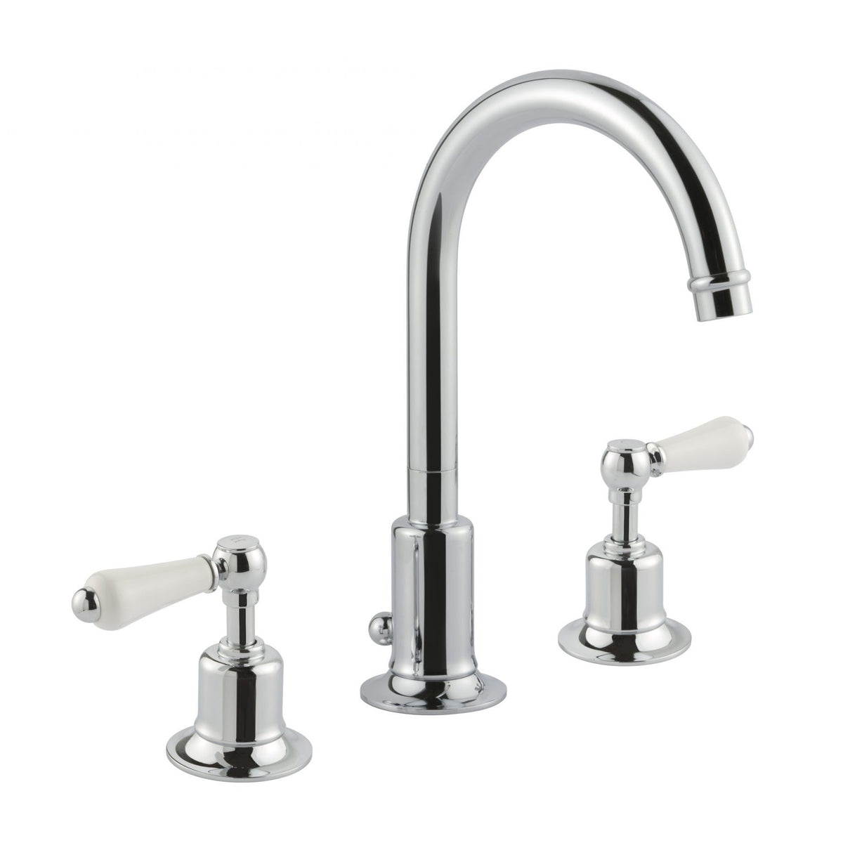 Just Taps Plus Grosvenor 3 Hole Basin Mixer With Swivel Spout And Pop Up Waste