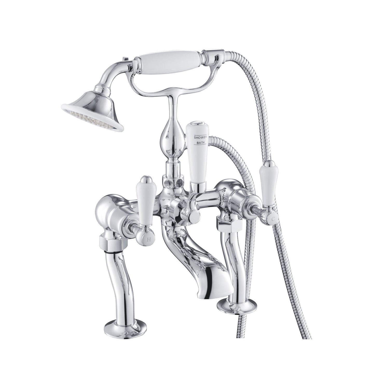 Just Taps Plus Grosvenor Deck Mounted Bath Shower Mixer with Kit