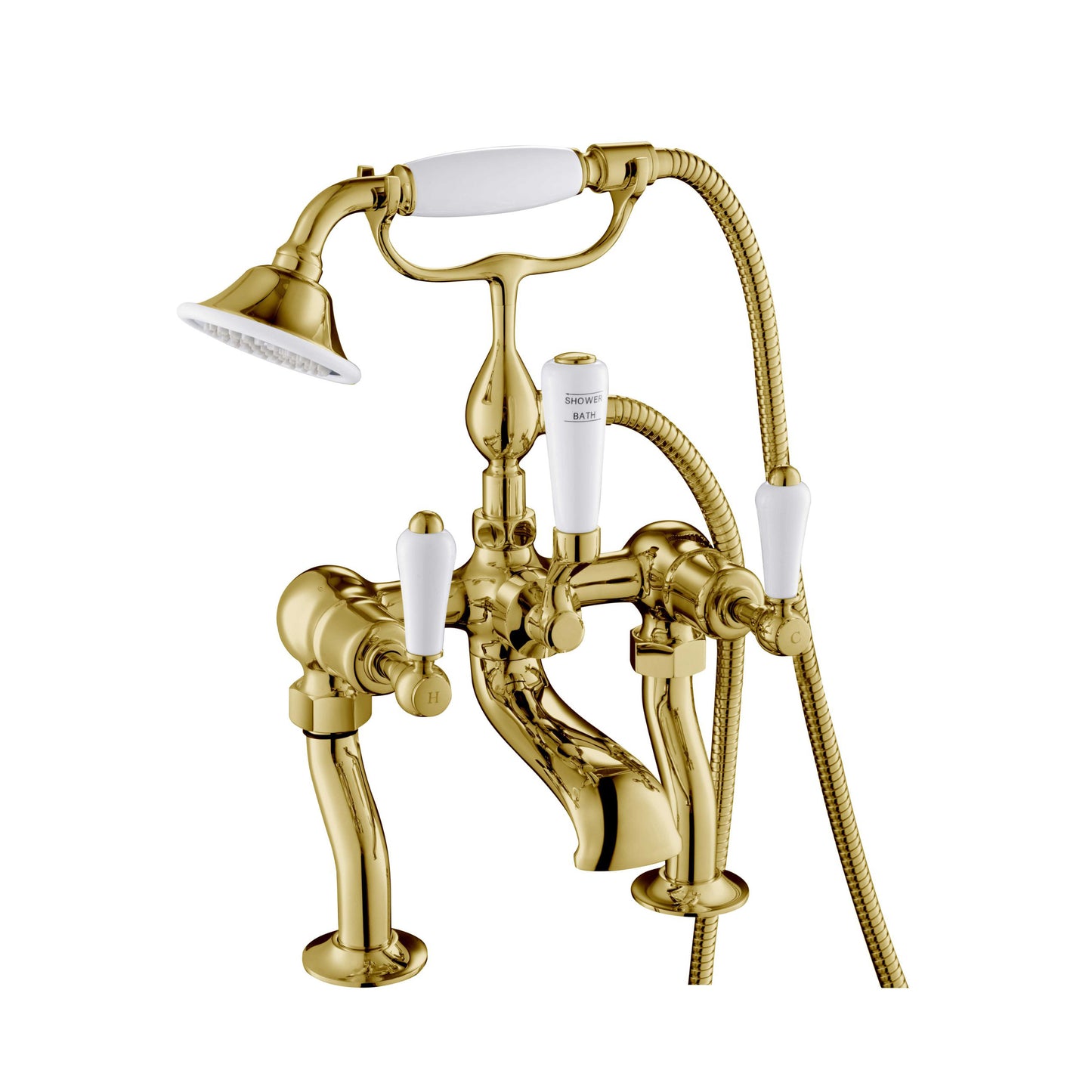 Just Taps Plus Grosvenor Deck Mounted Bath Shower Mixer with Kit