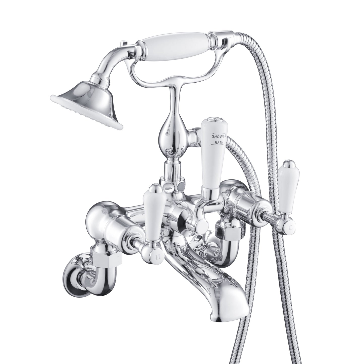 Just Taps Plus Grosvenor Bath Shower Wall Mounted Mixer with Kit