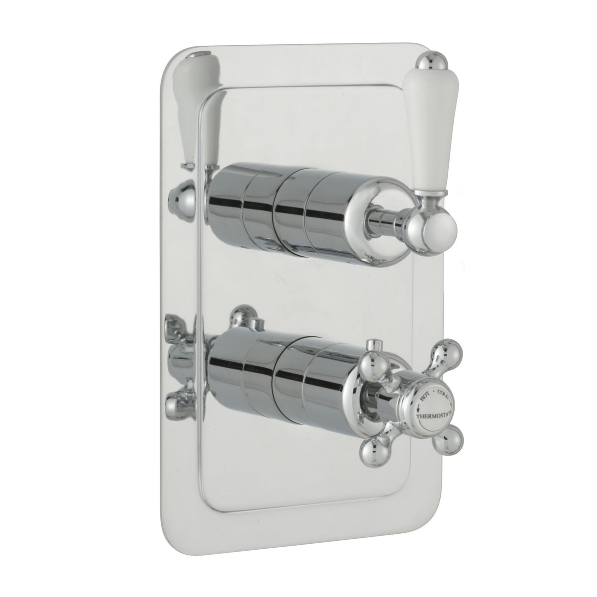 Just Taps Plus Grosvenor Thermostatic Concealed 2 Outlet Shower Valve, Vertical