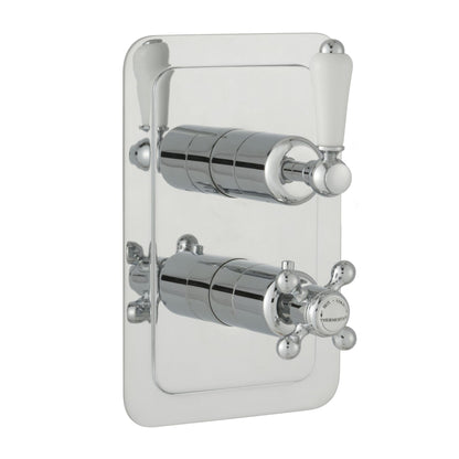 Just Taps Plus Grosvenor Thermostatic Concealed 2 Outlet Shower Valve, Vertical