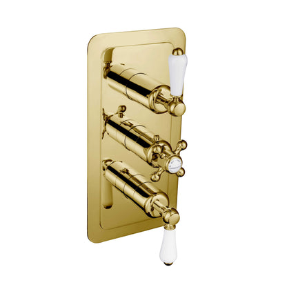 Just Taps Plus Grosvenor Thermostatic Concealed 2 Outlets Shower Valve, Vertical