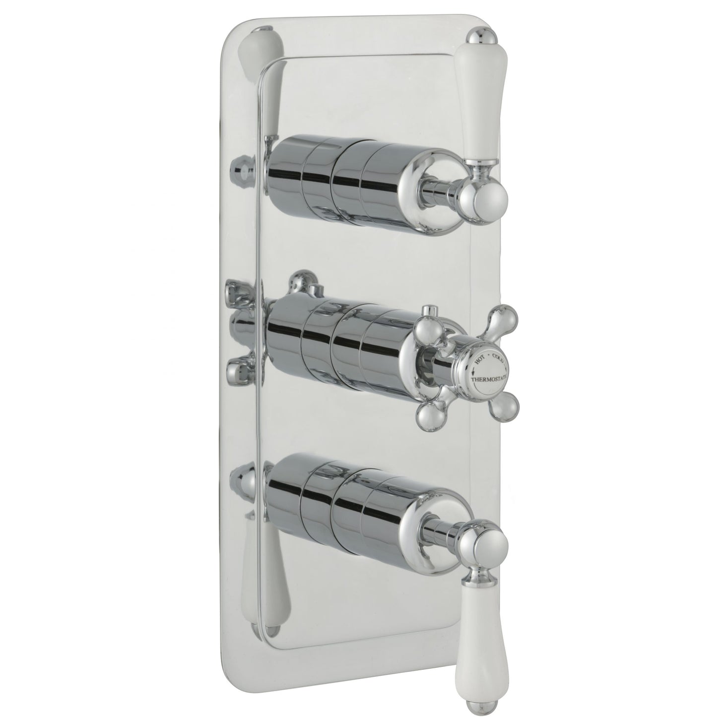 Just Taps Plus Grosvenor Thermostatic Concealed 3 Outlet Shower Valve, Vertical
