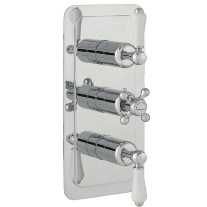 Just Taps Plus Grosvenor Thermostatic Concealed 3 Outlet Shower Valve, Vertical