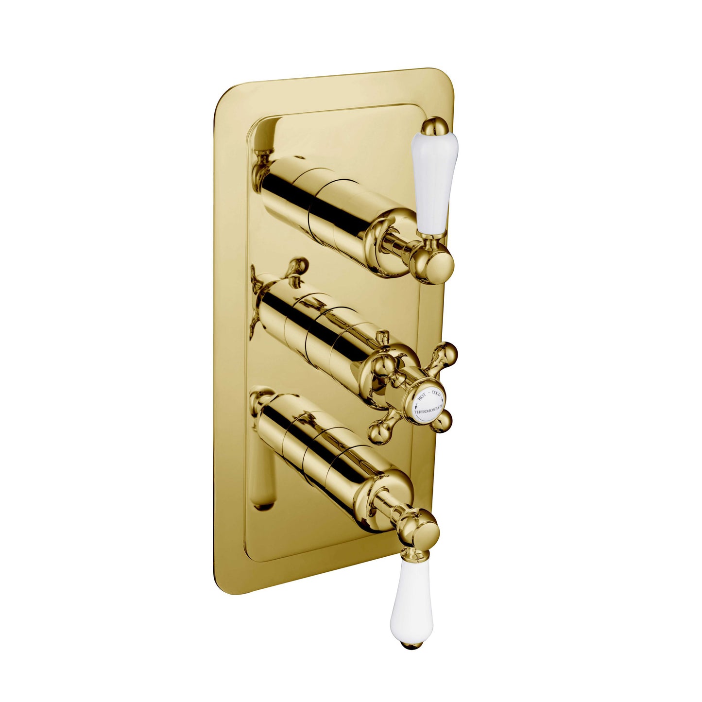 Just Taps Plus Grosvenor Thermostatic Concealed 3 Outlet Shower Valve, Vertical