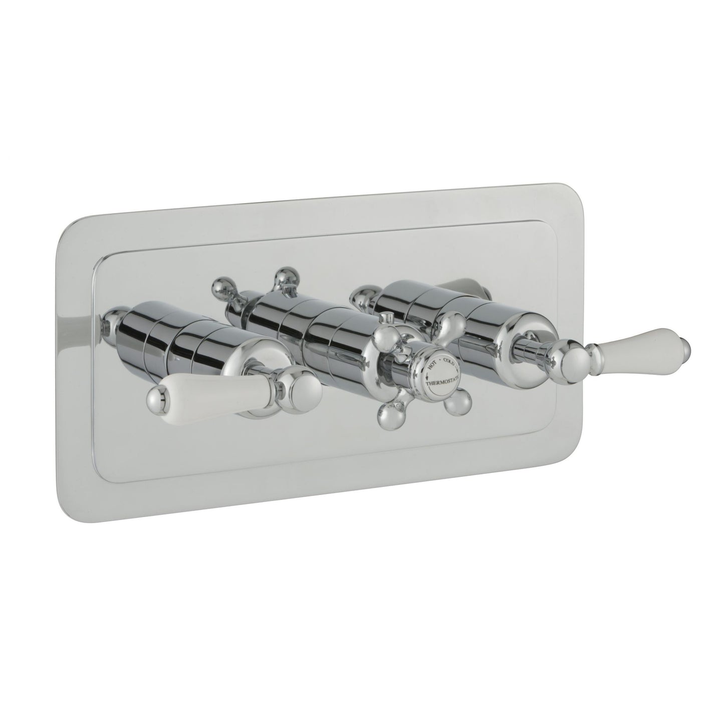 Just Taps Plus Grosvenor Thermostatic Concealed 3 Outlet Shower Valve, Horizontal