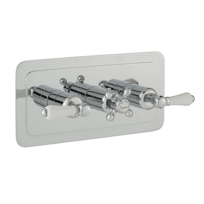 Just Taps Plus Grosvenor Thermostatic Concealed 3 Outlet Shower Valve, Horizontal