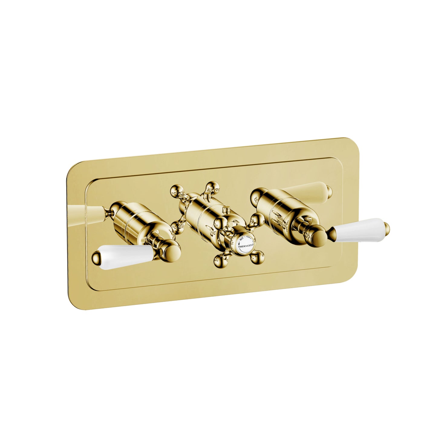 Just Taps Plus Grosvenor Thermostatic Concealed 3 Outlet Shower Valve, Horizontal