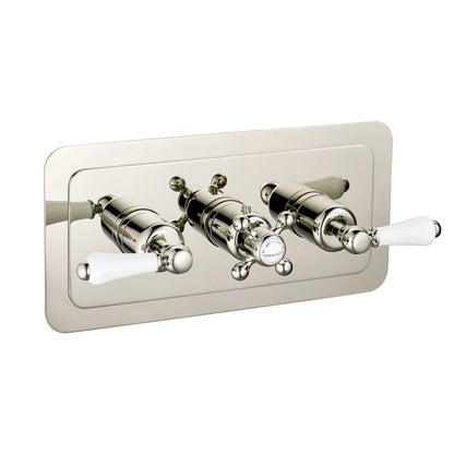 Just Taps Plus Grosvenor Thermostatic Concealed 3 Outlet Shower Valve, Horizontal
