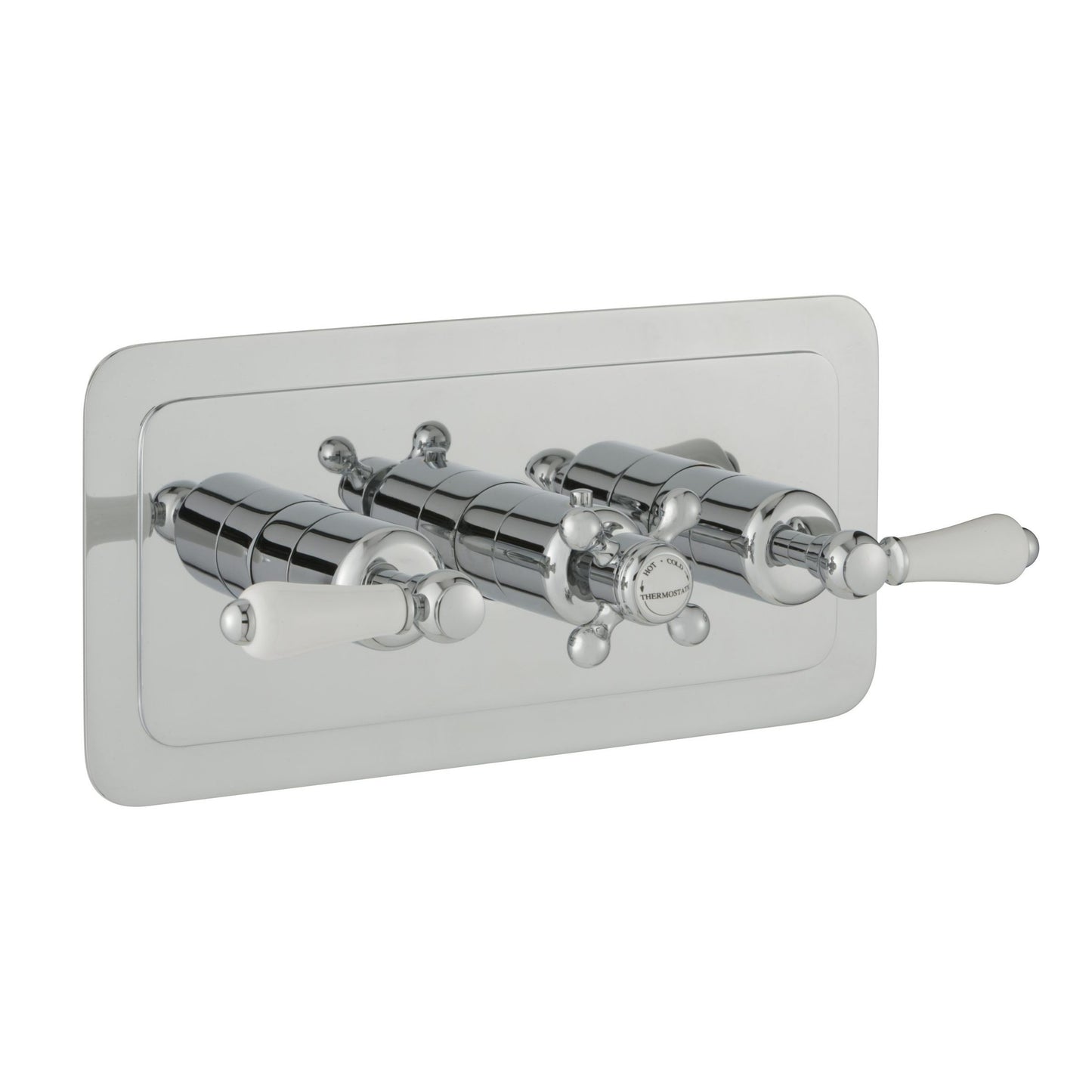 Just Taps Plus Grosvenor Thermostatic Concealed 2 Outlet Shower Valve, Horizontal