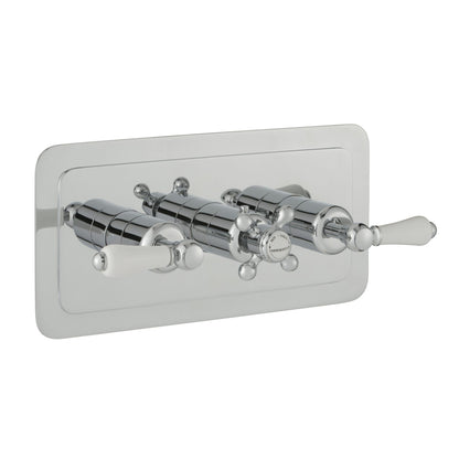 Just Taps Plus Grosvenor Thermostatic Concealed 2 Outlet Shower Valve, Horizontal