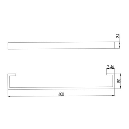 Just Taps Plus Athena 600mm Towel Bar