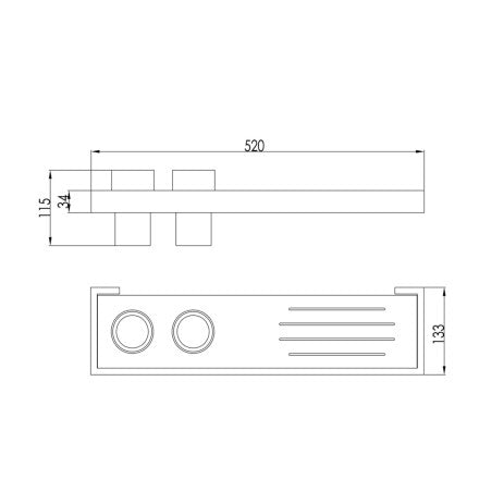 Just Taps Plus Athena Twin Tumbler Holder with Shelf