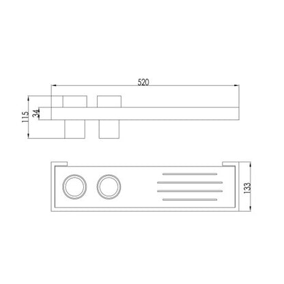 Just Taps Plus Athena Twin Tumbler Holder with Shelf