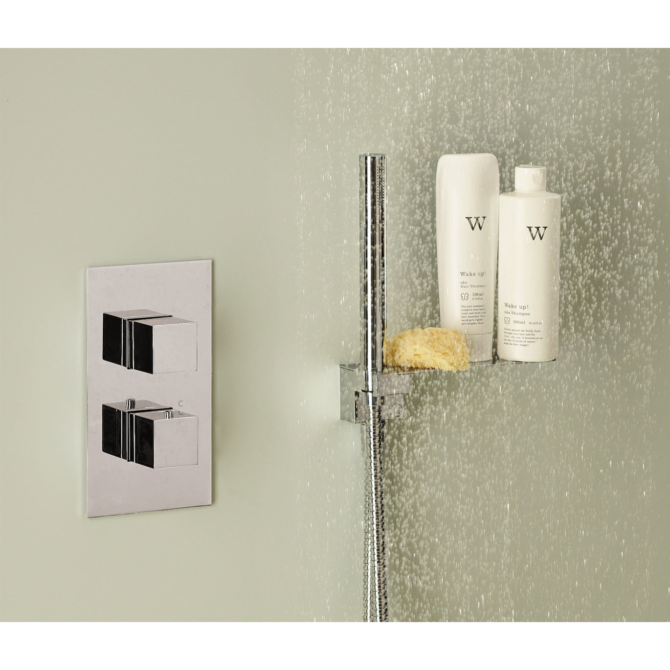 Just Taps Plus Athena Square Shower Valve 2 Handle - 1 Outlet