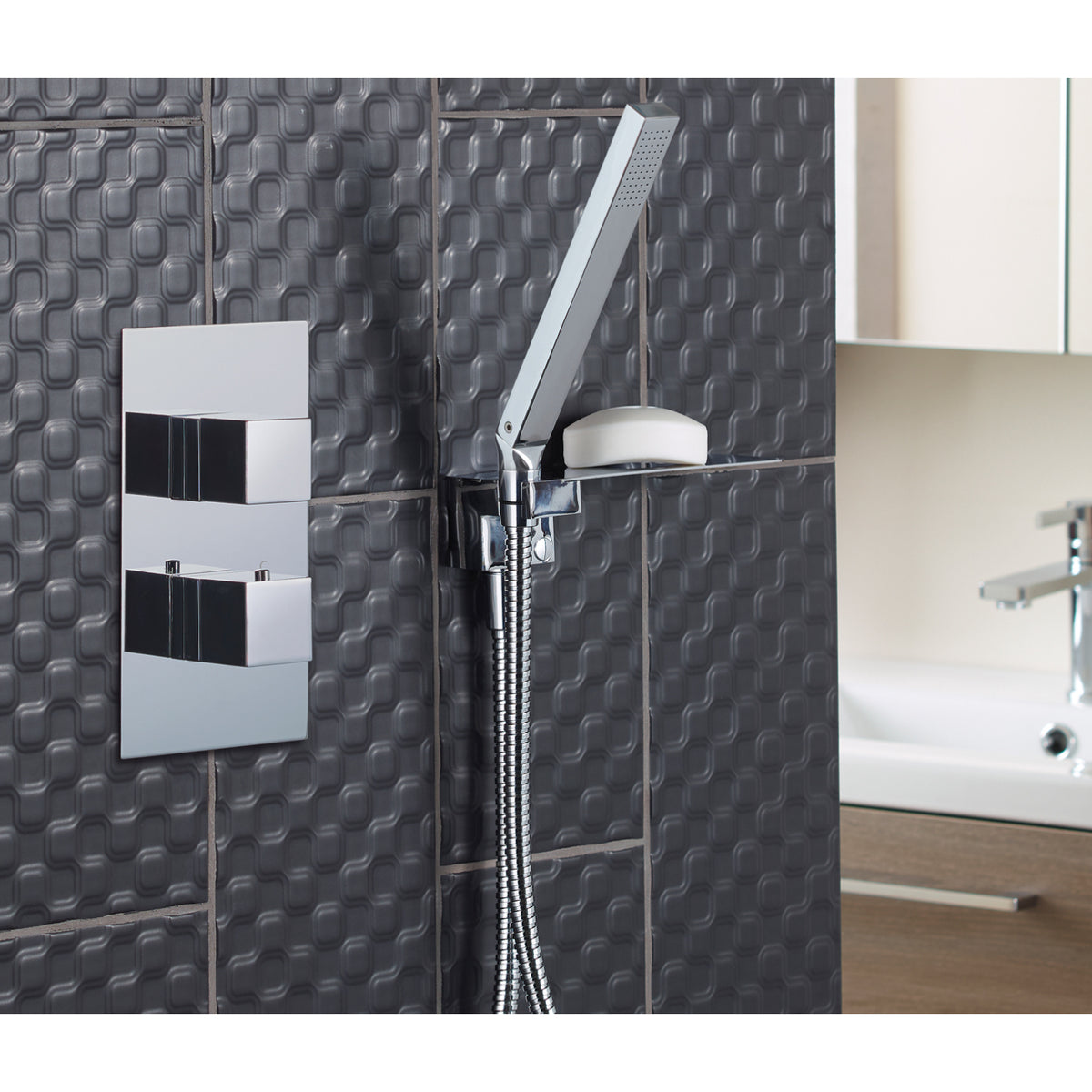 Just Taps Plus Athena Thermostatic Concealed Shower Valve 2 Handle 3 Outlet