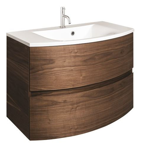 Crosswater Svelte 800mm Vanity Unit ONLY - American Walnut