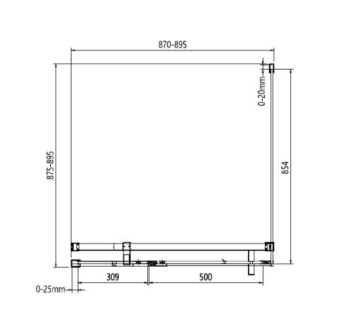 Crosswater Optix Side Panel For Inline Pivot Door 900mm - Slate