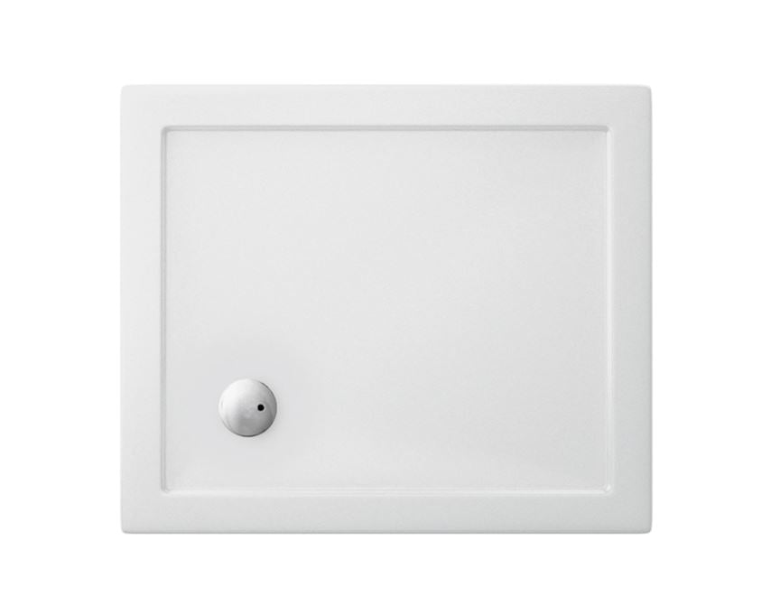 Britton Acrylic Rectangular 900 x 800 x 35mm Tray - White Gloss