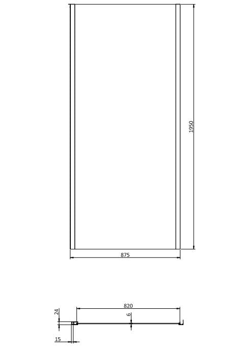 Crosswater Clear 6 900mm Shower Side Panel Brushed Brass