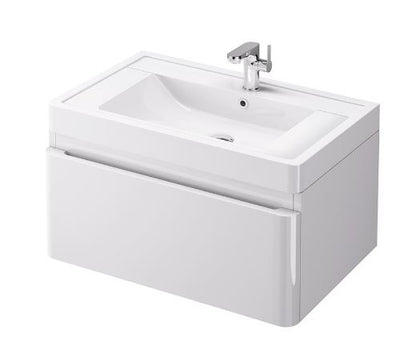 Essentials Flite 900x480mm Wall Unit, White Gloss (No Basin)