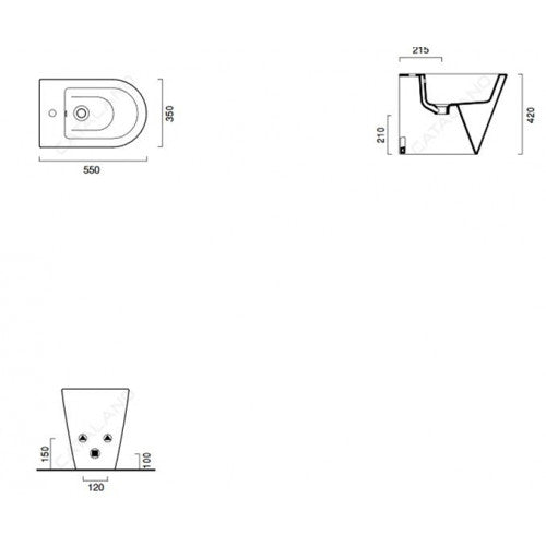 Catalano Zero 350 x 550 Wall Hung Bidet for Modern Bathroom