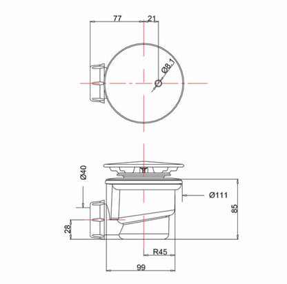 Britton High Flow Shower Waste Matt Black