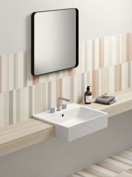 GSI KUBE X 55 Semi-recessed 1TH Basin 550 x 470mm