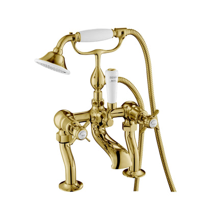 Just Taps Plus Grosvenor Deck Mounted Bath Shower Mixers with Kit