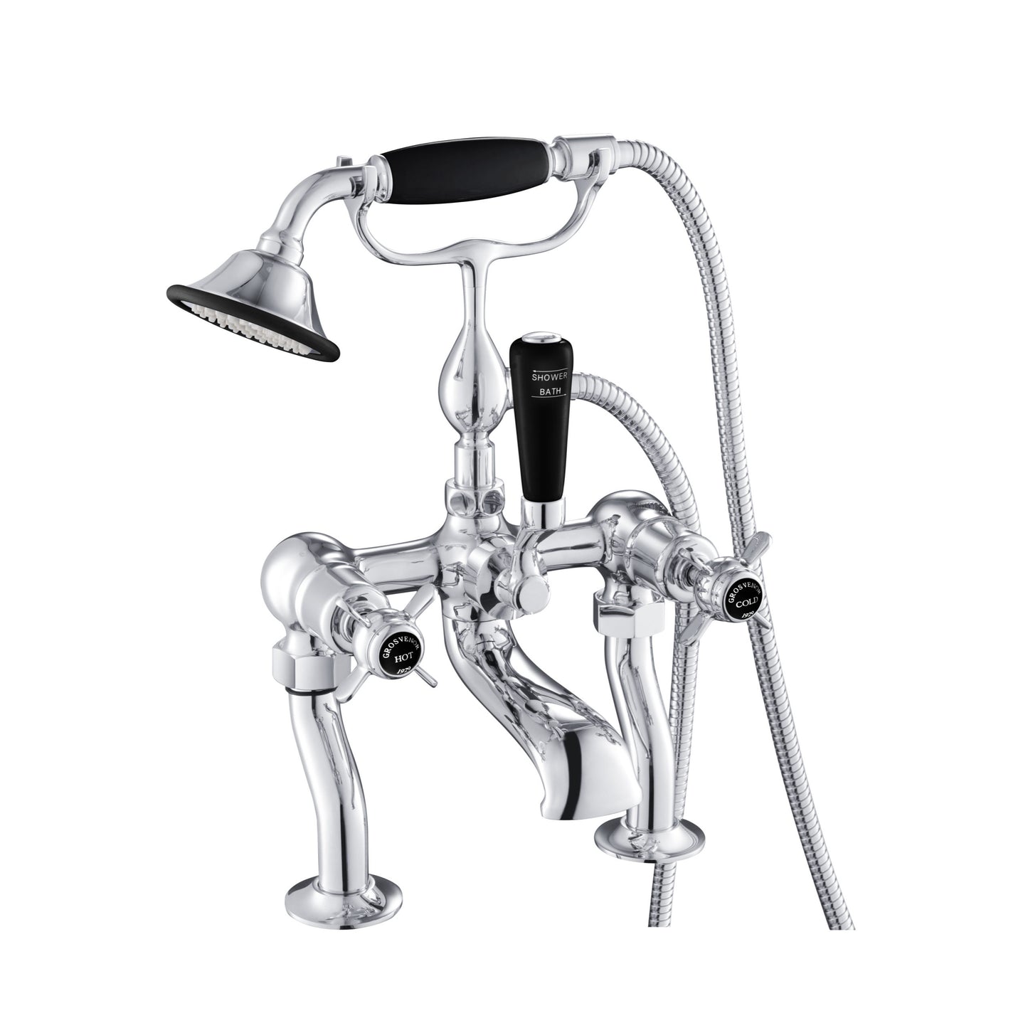 Just Taps Plus Grosvenor Deck Mounted Bath Shower Mixers with Kit