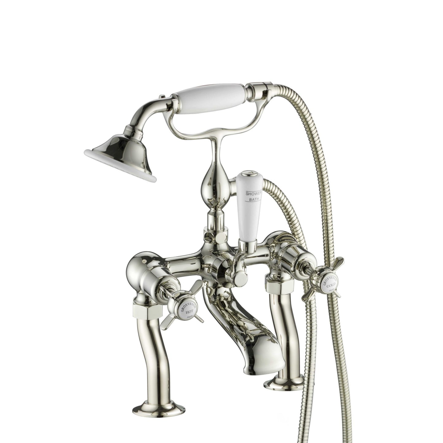 Just Taps Plus Grosvenor Deck Mounted Bath Shower Mixers with Kit