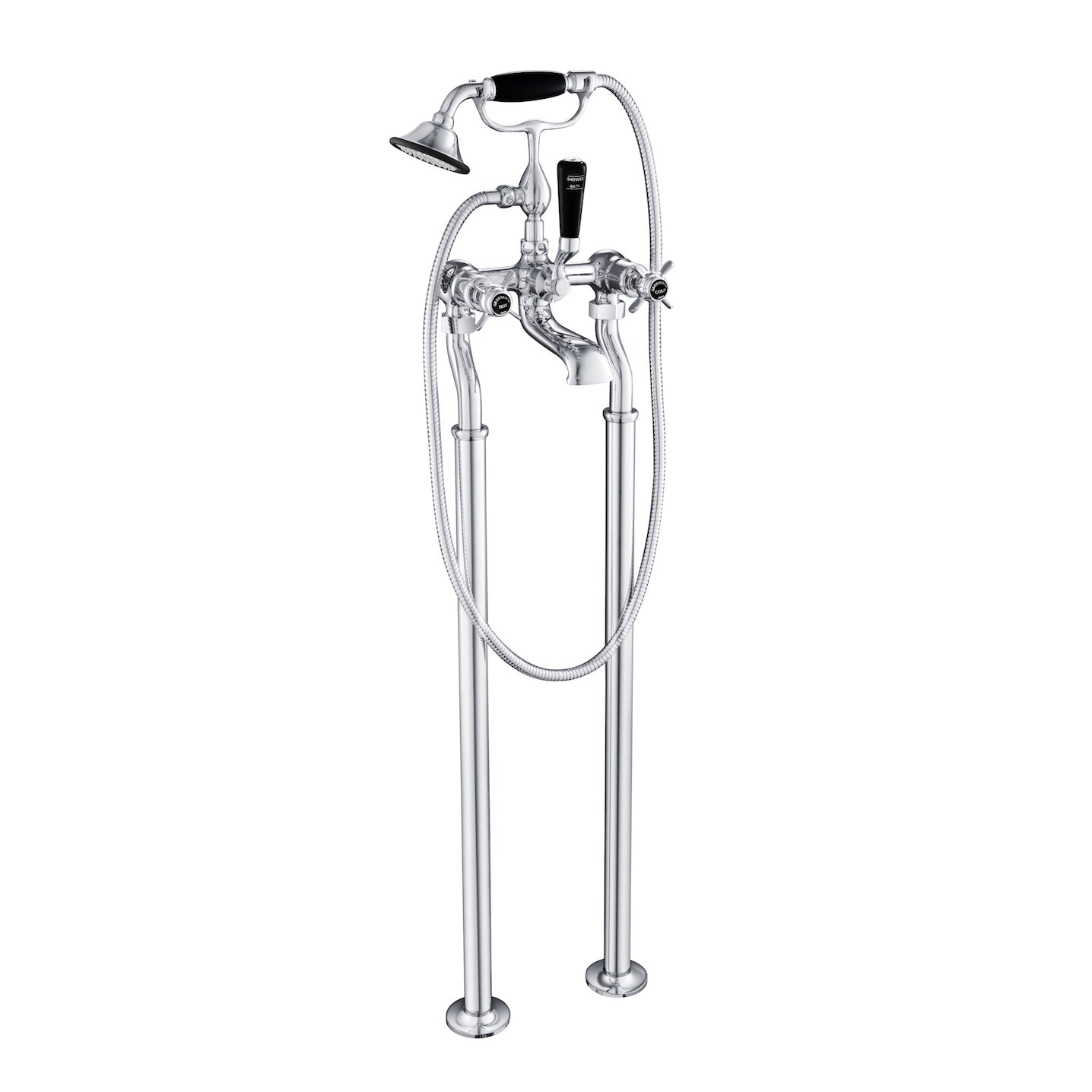 Just Taps Plus Grosvenor Freestanding Bath Shower Mixers with Kit