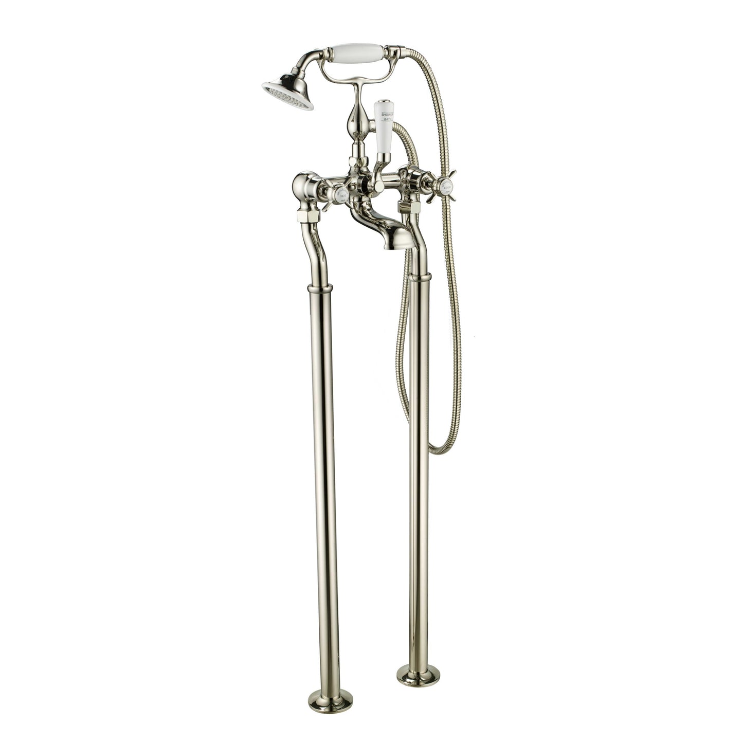 Just Taps Plus Grosvenor Freestanding Bath Shower Mixers with Kit