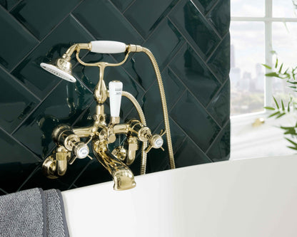 Just Taps Plus Grosvenor Bath Shower Mixers Wall Mounted with Kit
