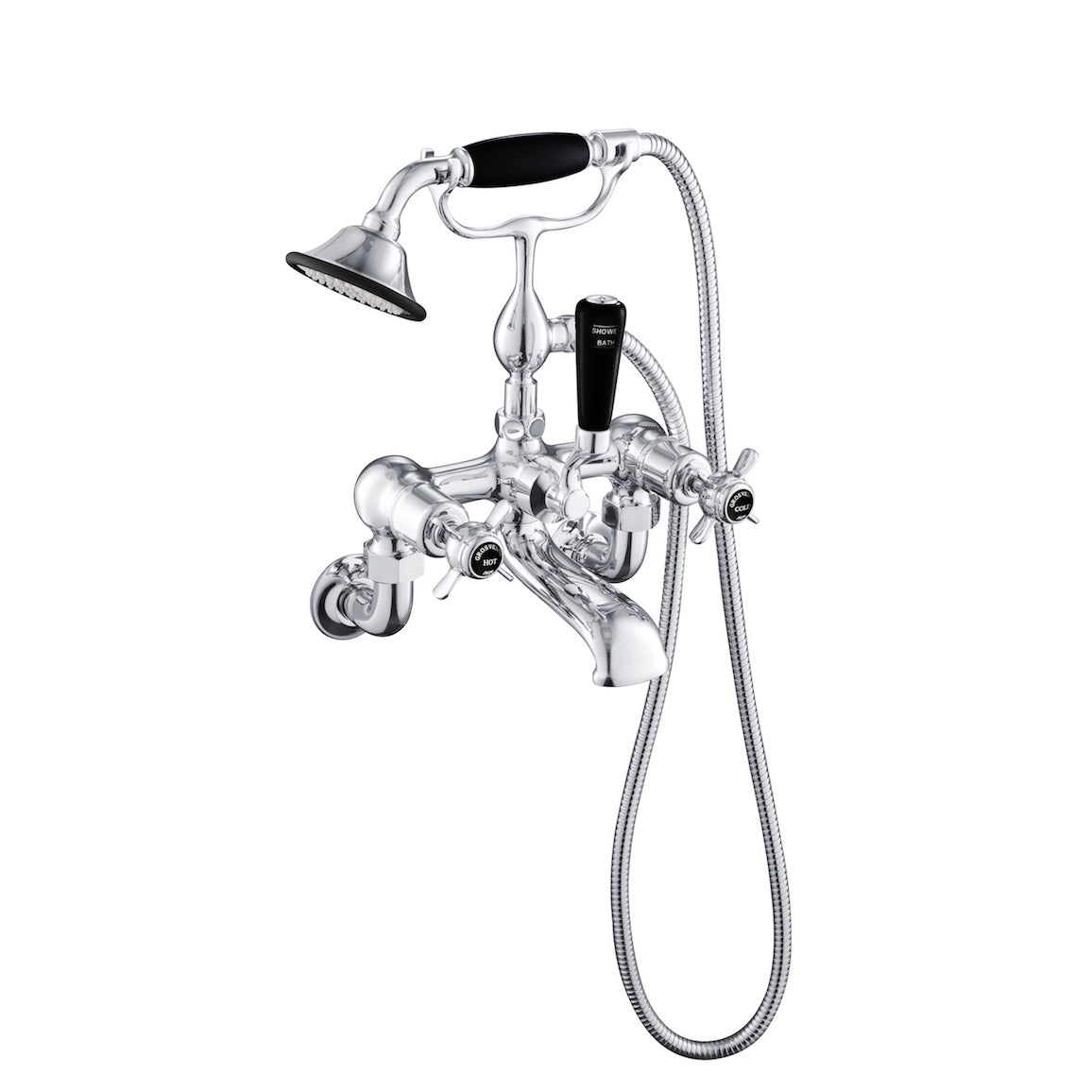 Just Taps Plus Grosvenor Bath Shower Mixers Wall Mounted with Kit