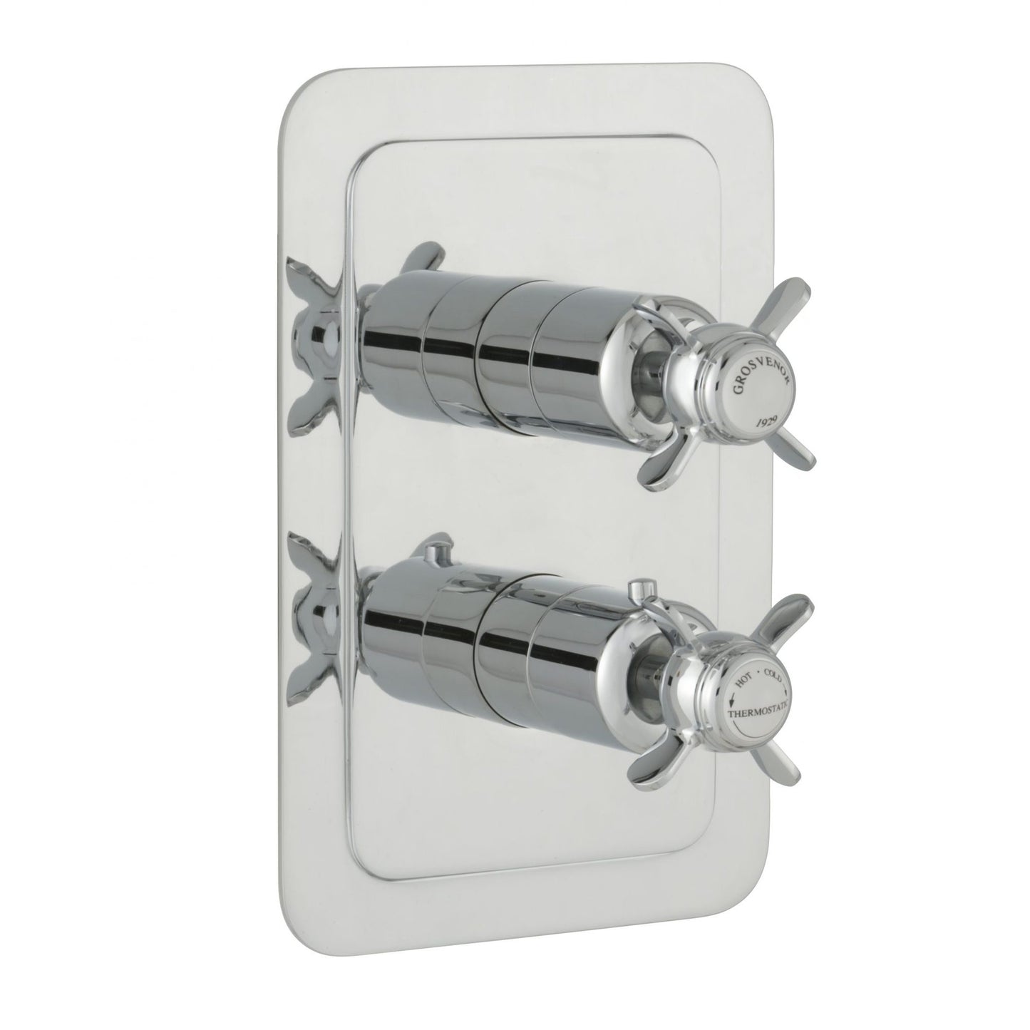Just Taps Plus Grosvenor Vertical Thermostatic Concealed 1 Outlet Shower Valve