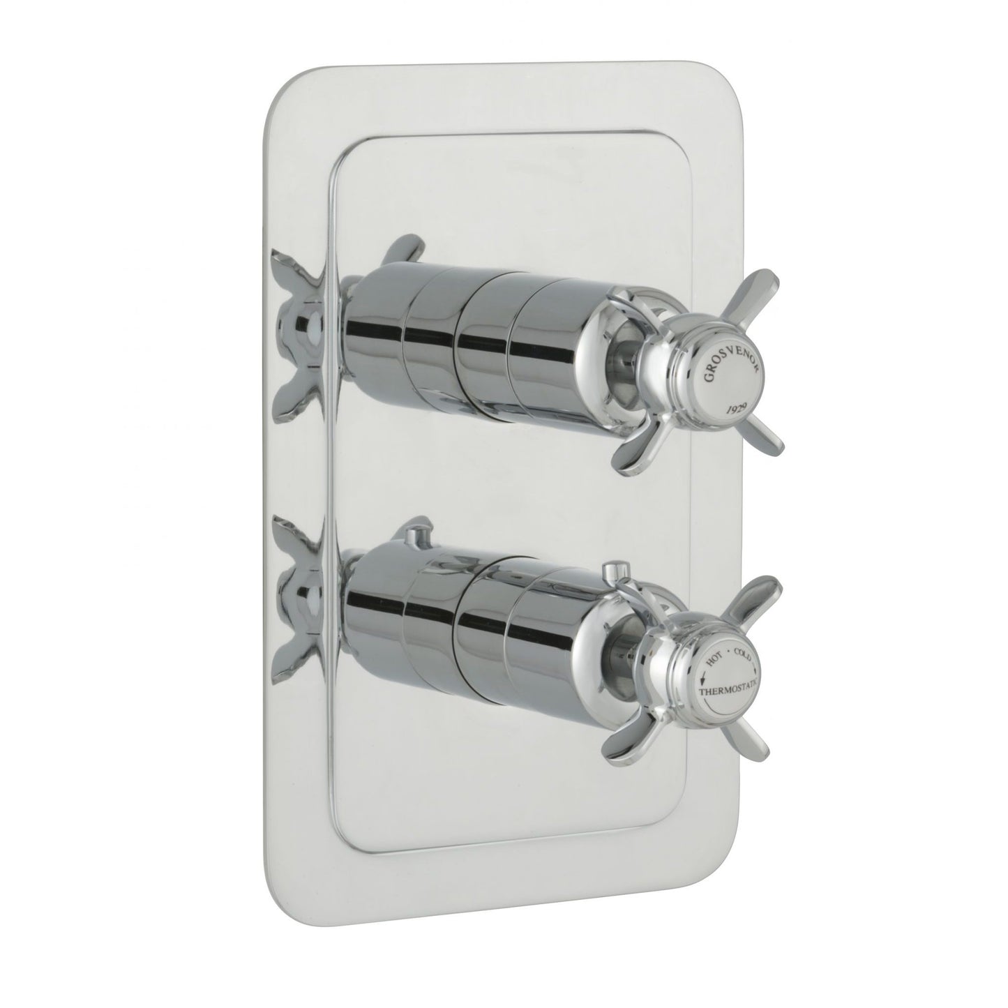 Just Taps Plus Grosvenor Thermostatic Concealed 2 Outlet Shower Valves Vertical
