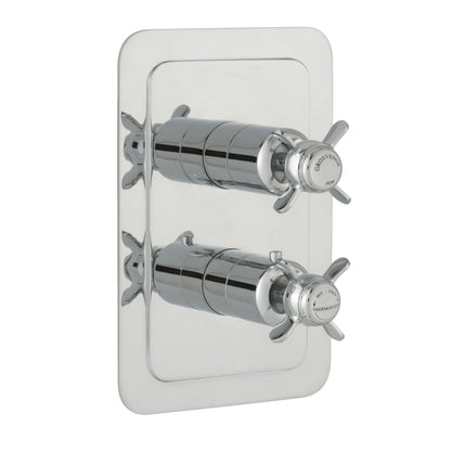 Just Taps Plus Grosvenor Thermostatic Concealed 2 Outlet Shower Valves Vertical