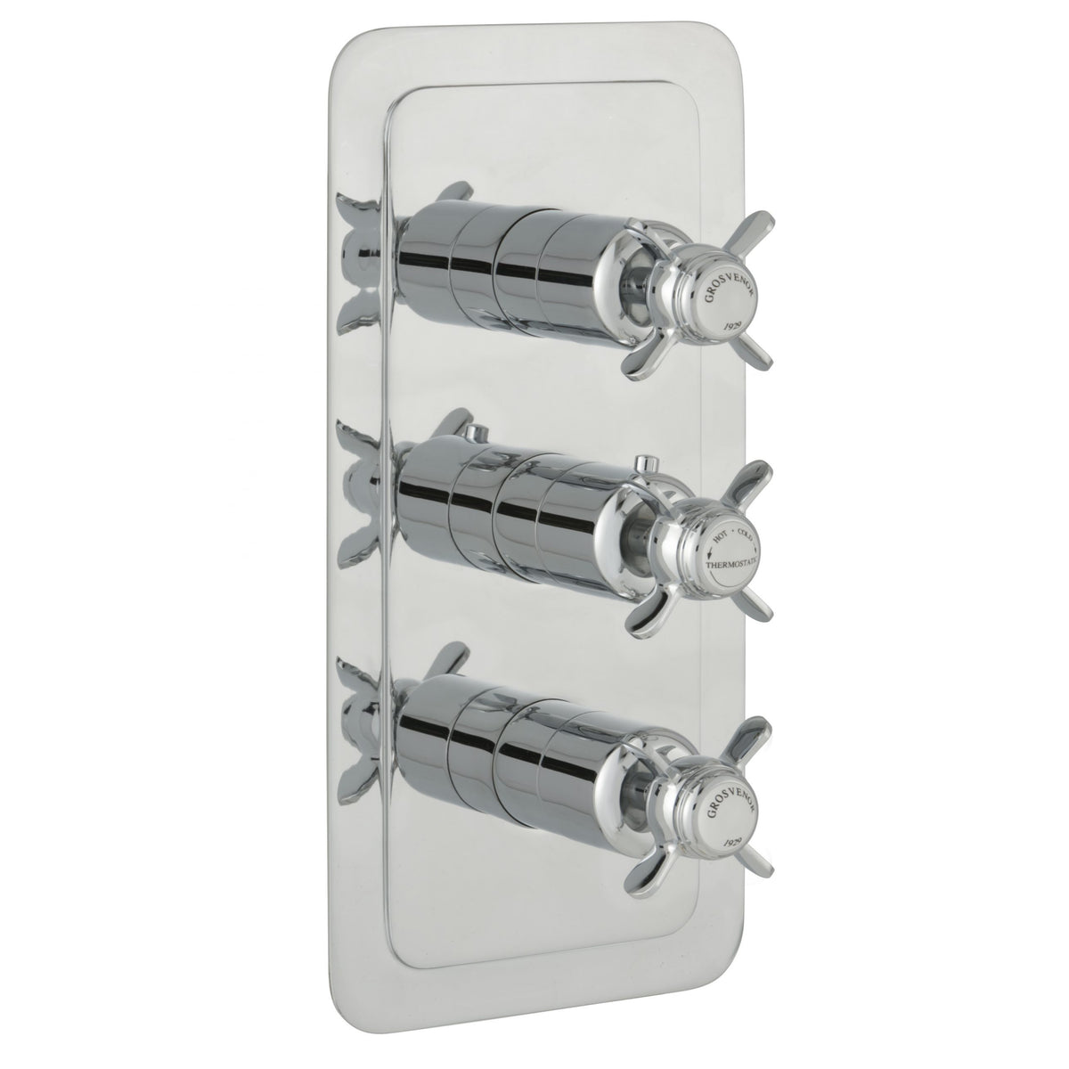 Just Taps Plus Grosvenor Thermostatic Concealed Shower Valve 2 Outlet , Vertical