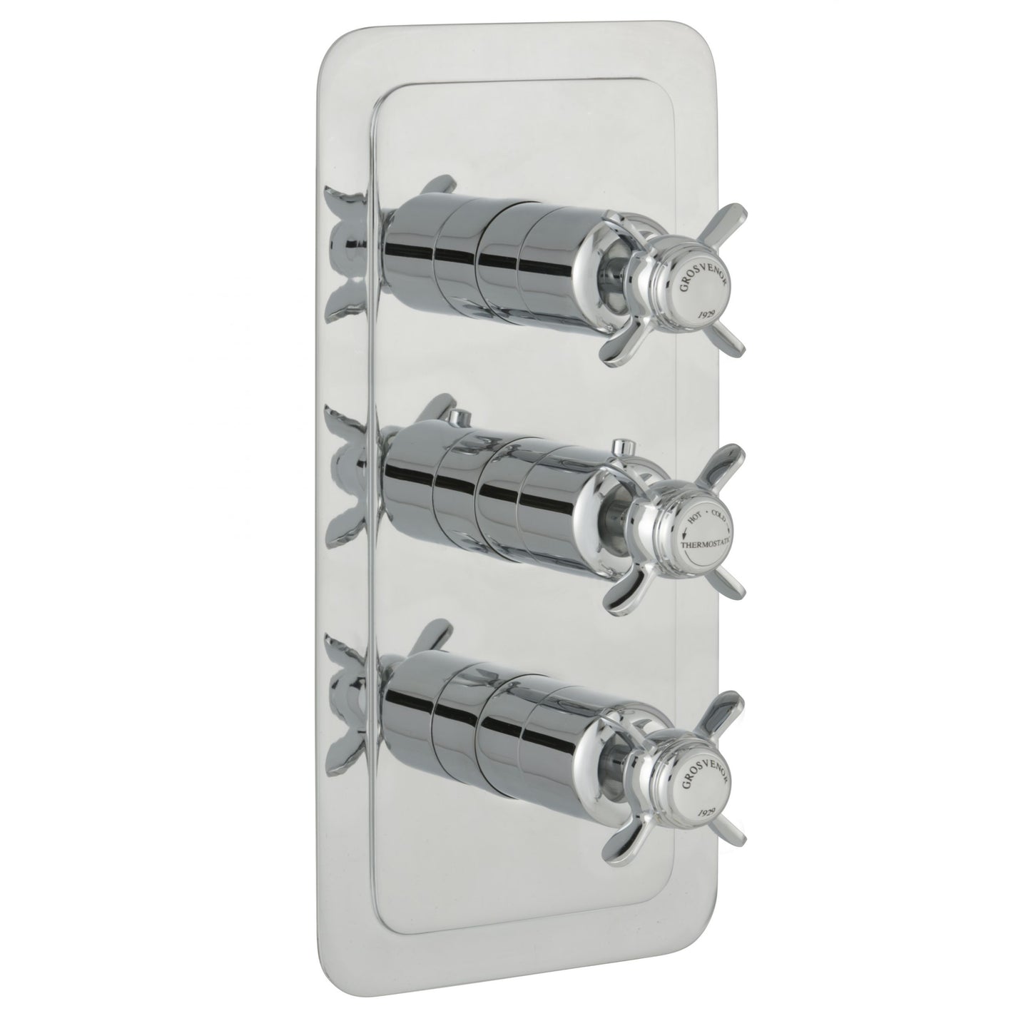 Just Taps Plus Grosvenor Thermostatic Concealed Shower Valve 3 Outlet, Vertical