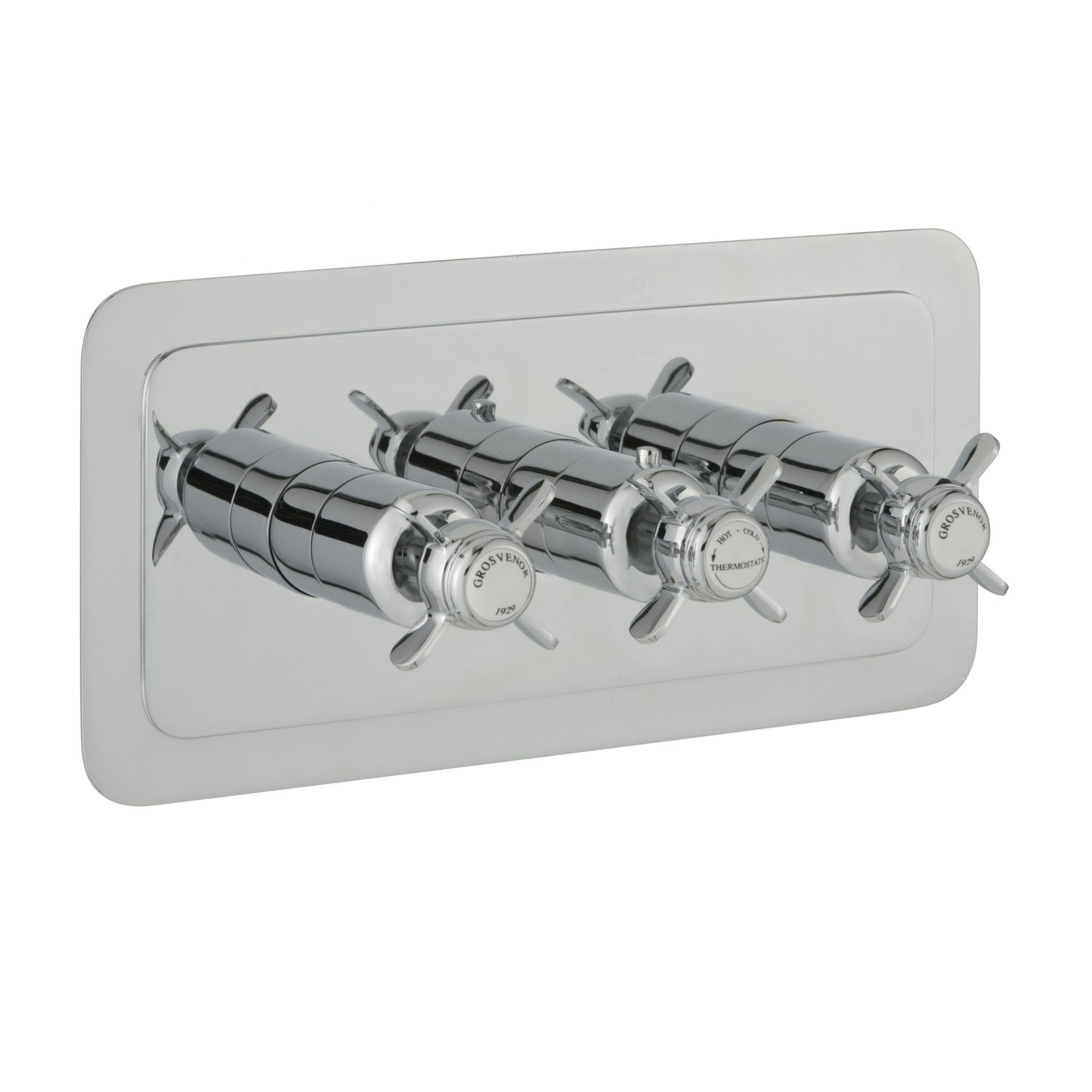 Just Taps Plus Grosvenor Thermostatic Concealed 2 Outlet Shower Valves Horizontal