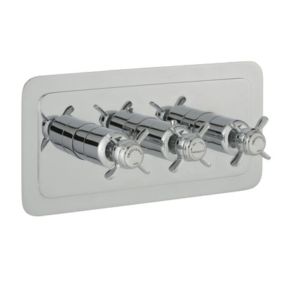 Just Taps Plus Grosvenor Thermostatic Concealed 2 Outlet Shower Valves Horizontal
