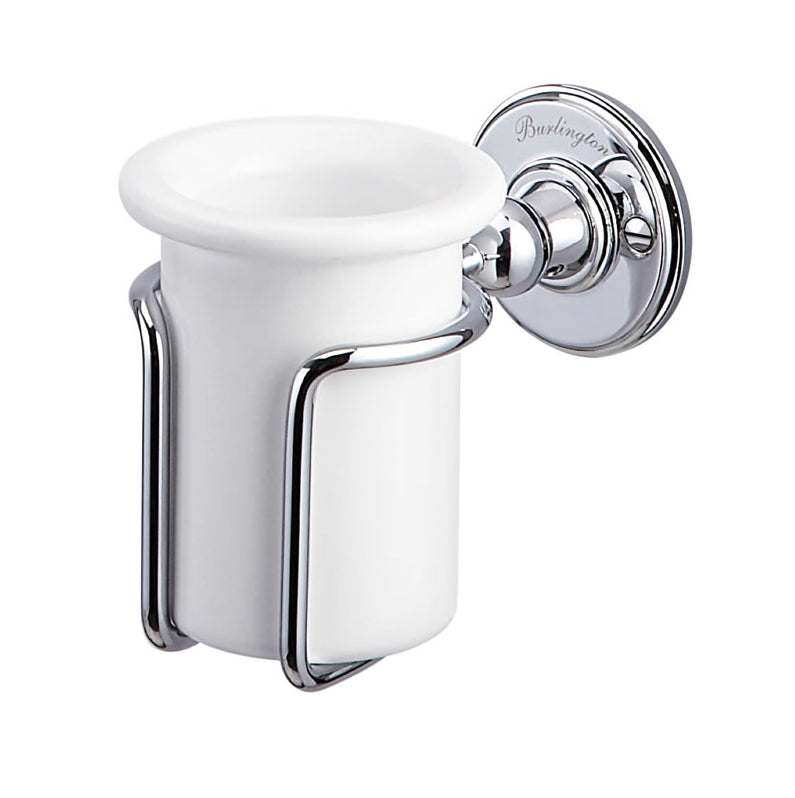 Burlington Wall Mounted Tumbler & Holder in Chrome Finish